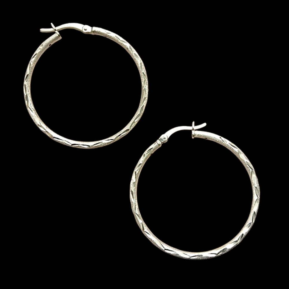 925 Hoop Earrings - Picture 3 of 8
